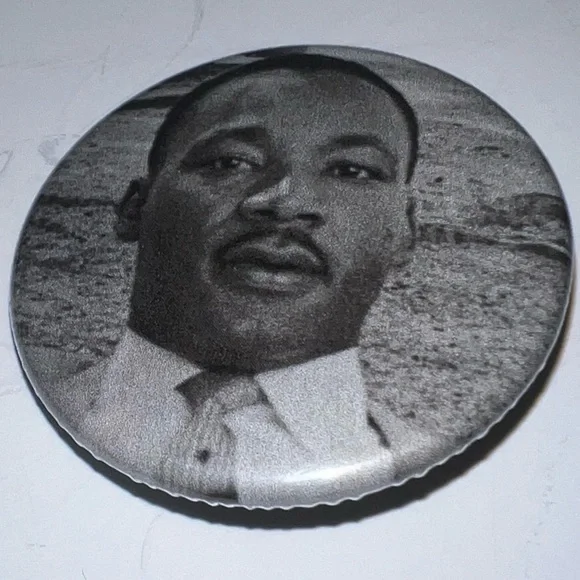 Martin Luther King Jr. Button Black White January 15th MLK Dr King - Picture 3 of 3